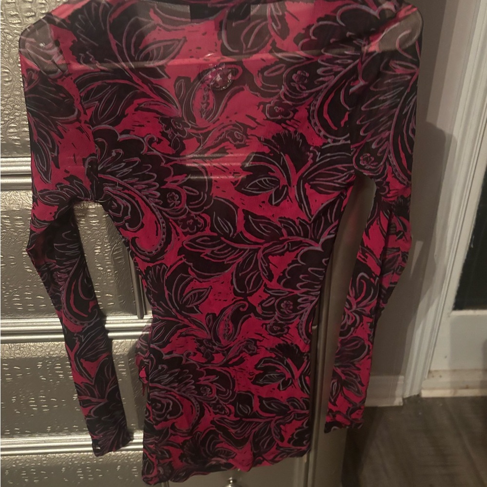 Karen Kane Pink Long Sleeve Bodycon Blouse for Night Out - Picture 4 of 4